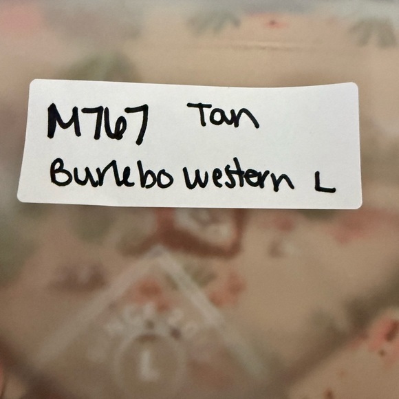 BURLEBO Performance Polo Cowboy Up Khaki Sz Large NWT - Picture 4 of 4